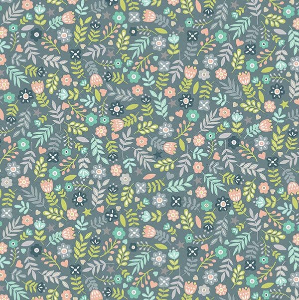 Baby Safari - Floral Grey - Makower