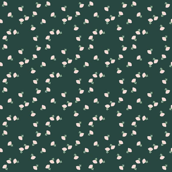 Hibiscus - Ditsy Hunter Green - Figo Fabrics