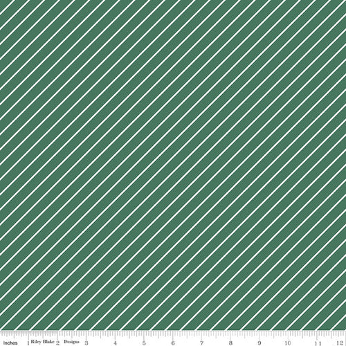 Hibiscus - Stripes Green - Figo Fabrics