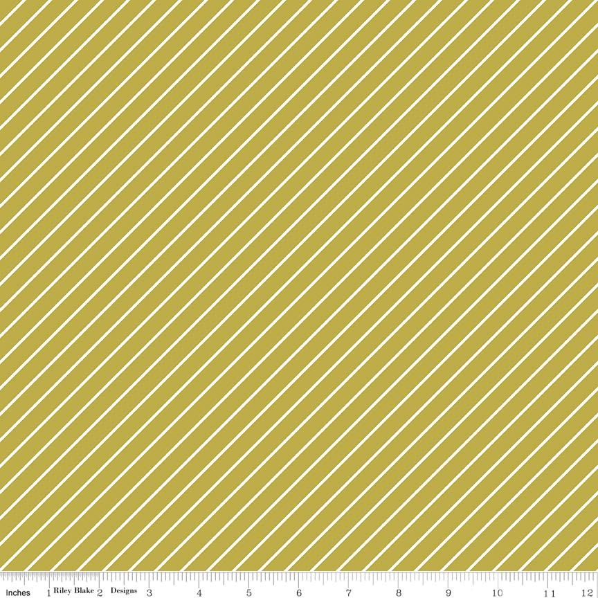 Hibiscus - Stripes Citron - Figo Fabrics