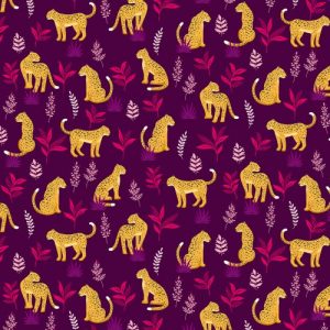 Jewel - Cheeky Leopard Aubergine - Makower