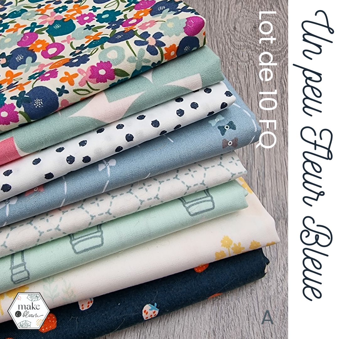 Assortiment de tissus - Un peu Fleur Bleue