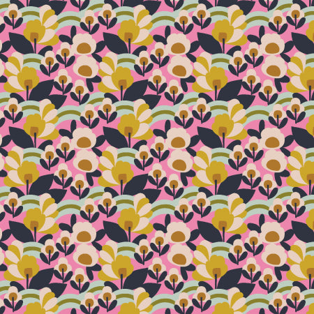 Flowers for Madeline - Adeline Pink Power - Cotton + Steel