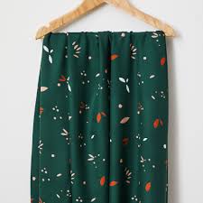 Petals Bottle Green - Crêpe de viscose - Mind the Maker