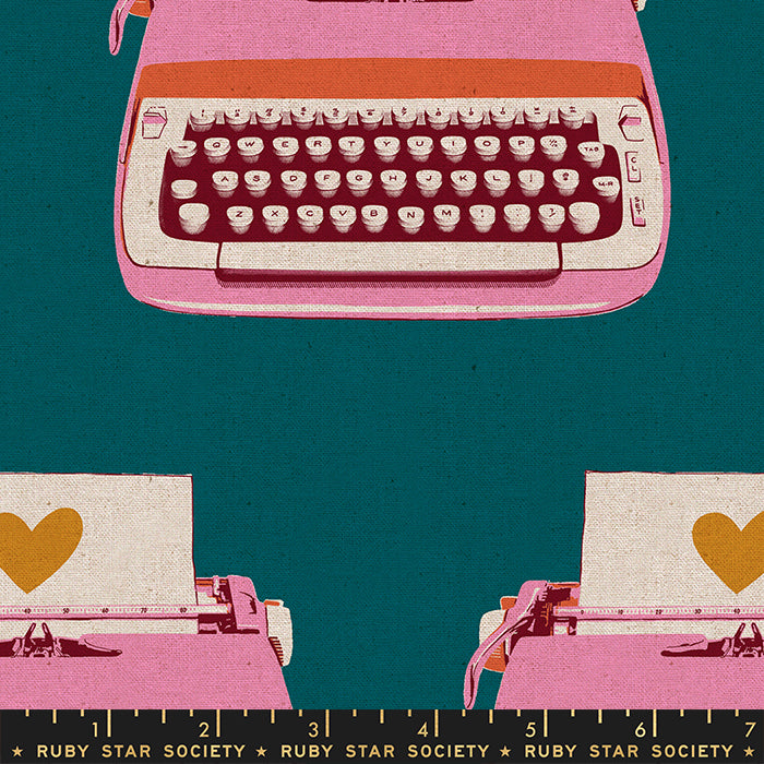Darlings 2 - Typewriters Teal CANVAS - Ruby Star Society