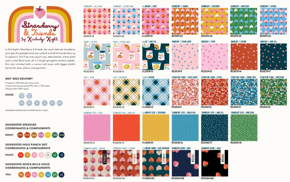 Strawberry and Friends - Clothesline Peach Cream - Ruby Star Society