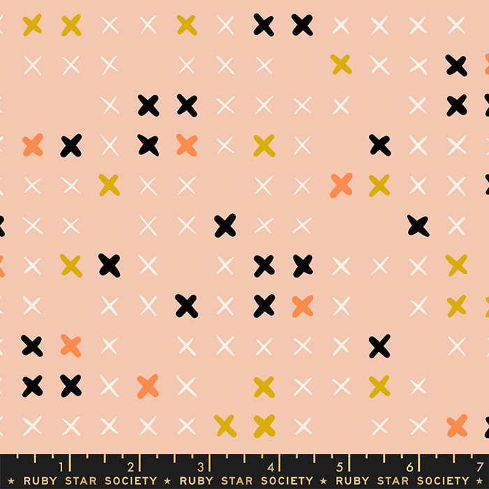 Spooky Darlings - Frankenstitches Peach - Ruby Star Society
