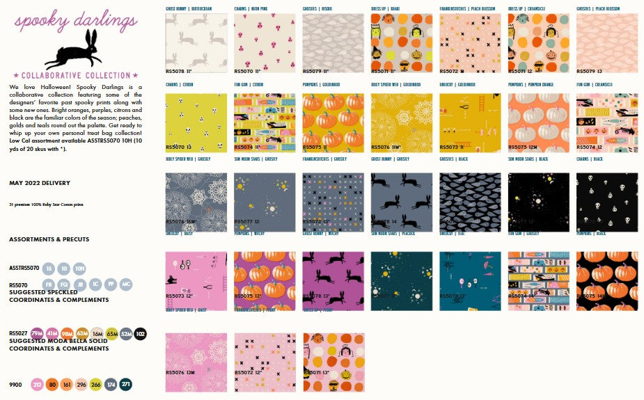 Spooky Darlings - Frankenstitches Peach - Ruby Star Society