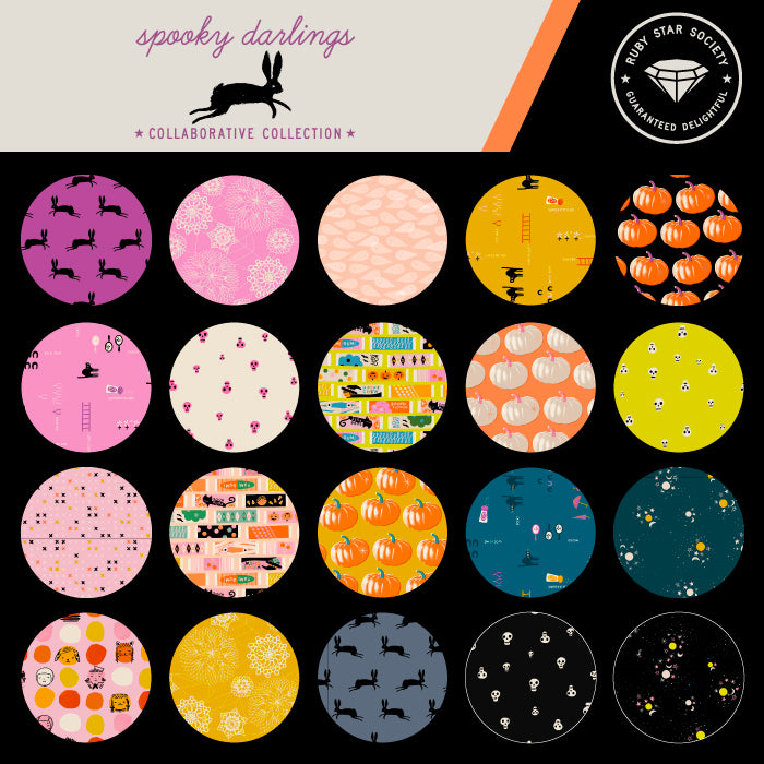 Spooky Darlings - Frankenstitches Peach - Ruby Star Society